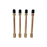 4 x GTS 127mm Metal Tyre Valve Extension Chrome for Tube/Tubeless WHGAMEX127