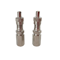2 x GTS 34mm Metal Tyre Valve Extension Chrome for Tube/Tubeless Valve WHGAMEX34