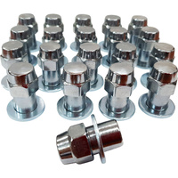 20 x Extreme 1/2" UNF Chrome Old Style Mag Wheel Nuts with Washer Steel for Ford