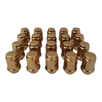 20 x Extreme 1/2" 35mm Acorn Wheel Nuts Mag Steel Gold for Ford Falcon Some Jeep