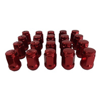 20 x 1/2" 35mm Red Acorn Wheel Lug Nut Mag Steel Fit Ford Falcon Some Jeep