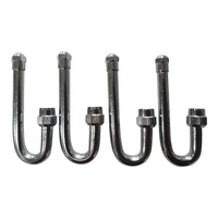 4 x GTS J Shaped Dual Wheel Long Tyre Valve Extension for Car Truck - WHGASMJE