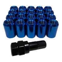 20 x Extreme 12x1.5 Internal Hex Tuner Wheel Nut Blue fit Holden VL VN VR Ford