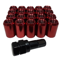 20 x Extreme 12x1.5 Internal Hex Tuner Wheel Nut Red fit Holden Honda Mitsu Ford