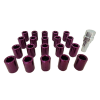 20 x Extreme 1/2" Internal Hex Tuner Wheel Nut Purple fit Ford Some Jeep + Key