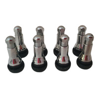 8 x GTS TR413 Chrome Sleeve Short Snap-in Tyre Valve Tubeless Car Light Trucks
