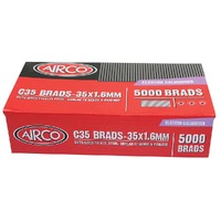 Airco 35mm Brad Nail C Series Electro Galvanise Plain Shank- Box of 5000 BC16350