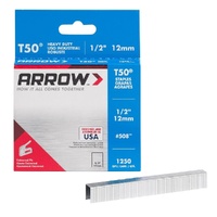Arrow Genuine T50 Staples 1/2" 12mm Heavy Duty Universal Fit - Box of 1250 AR508