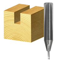 Carbitool 1.6mm 1/4" Shank Solid Carbide Single Flute Router Straight Bit T202S