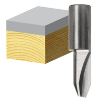 Carbitool Single Flte 1-1/2" Comb Flush & 22Deg Bevel Trim Bit SC 1/4" Sk TBDX22