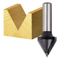 Carbitool 1" 1/2" Shank 2 Flute Carbide Tip 60 Degree Vee Groove Bit T 6128 1/2