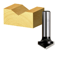Carbitool 2 Flute 25.4 x 120 Deg V-Groove Bit TCT - Carbide Tip 1/4" Shk TV 1232