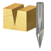 Carbitool Single Flute 30 Deg V-Groove Bit - Solid Carbide 1/4" Shank TV 3008