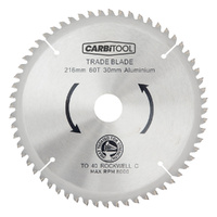 Carbitool Aluminium Cutting 210mm x 80t x 30mm Trade Blade MNF21080T30MM