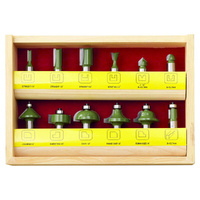 Carbitool Greenline Router Bit Set 12pc 1/2" Shank for Handyman/DIY TKIT-12-1/2