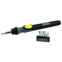 General Tools Pecision Cordless Electric Screwdriver Set w/ 6x 3mm Bits GEN500
