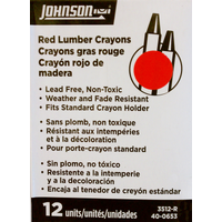Johnson Red Lumber Crayons - Box of 12 JOH-3512-R