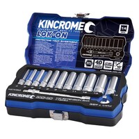 KINCROME 13PC 1/4" DRIVE LOK-ON METRIC SOCKET & EXTENSION SET K27053
