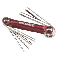 KINCROME 6PC RED FOLDING HEX KEY SET IMPERIAL PORTABLE WRENCH TOOL K5045