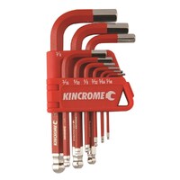 Kincrome 9 Piece Hex Key set A/F Chrome Plated Short Series S2 Steel K5142