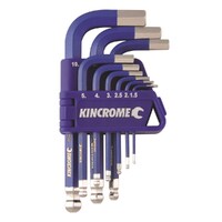 Kincrome 9 Pieces Ball Point Hex Key & Wrench Set Short Series Metric - K5143