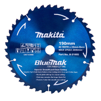 Makita 190mm x 20 x 40T BlueMak TCT Mobile Mitre Saw Blade Wood Cutting B-31005