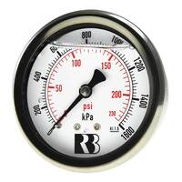 Ross Brown 1/4 BSPT Pressure Gauge Multi-Use Liquid Filled Stainless Steel Case