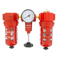 Toolex Heavy Duty Air Filter Regulator Oiler Dual Scale Gauge - 3Pc Unit 565259