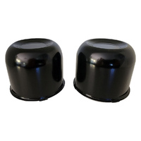 2 x Extreme Wheels OD 108mm x 92mm Long Centre Cap Domes Black Car 4x4 SUV