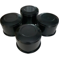 4 x Extreme Wheels OD 111mm x 65mm Long Centre Cap Domes Black Car 4x4 SUV