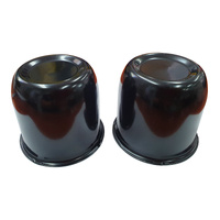 2 x Extreme Black Centre Cap Domes to suit 68mm Centre Bore Car Trailer Boat