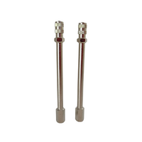 2 x GTS 100mm Metal Tyre Valve Extension Brass for Tube/Tubeless MEX100
