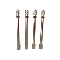 4 x GTS 127mm Metal Tyre Valve Extension Chrome for Tube/Tubeless MEX127