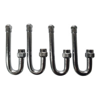 4 x GTS J Shaped Dual Wheel Long Tyre Valve Extension for Car Truck - SMJE