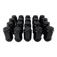 24 x Extreme 14x1.5 45mm Acorn Black Wheels Nut Mag Steel fits VE Holden Toyota