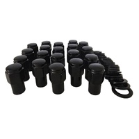 20 x Extreme 1/2" UNF Black Old Style Mag Wheel Lug Nut with Washer Ford fitment