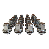 24 x Extreme 12 x 1.25mm Alloy Wheel Lug Nuts Chrome fits Navara OEM Replacement