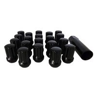 20 x Extreme 14x1.5 Spline Wheel Nut Black fit VE Holden Landcruiser + Socket